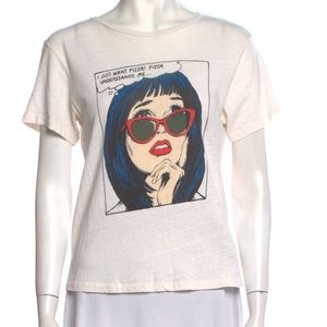 RE/DONE Vintage “I JUST WANT PIZZA!” Women’s T-shirt 🍕 Size XS